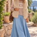 Gilet sans manches en fausse fourrure à col châle Gilets et vestes sans manches Femme bohème chic Gilet sans manches en fausse fourrure à col châle Gilets et vestes sans manches Femme bohème chic